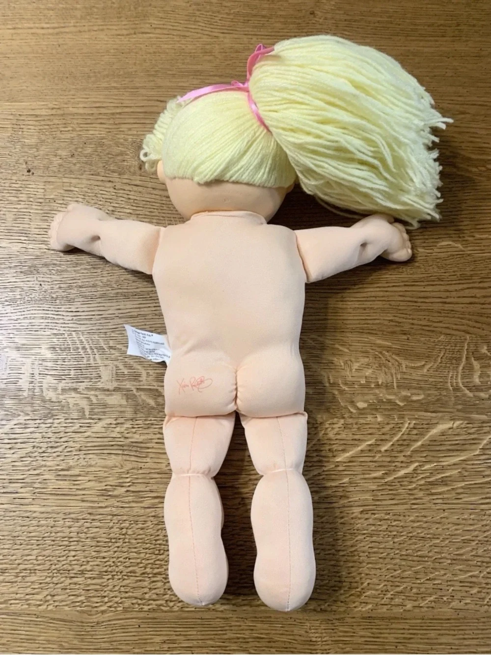 Vintage Cabbage Patch Kids Doll In Designer Line Button Dress Lemon Hair HM19